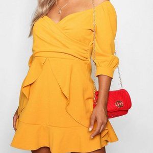 Boohoo Plus Yellow Midi Dress